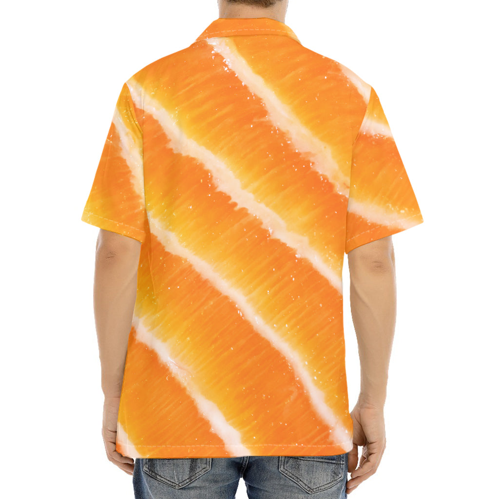 Fresh Salmon Print Aloha Shirt