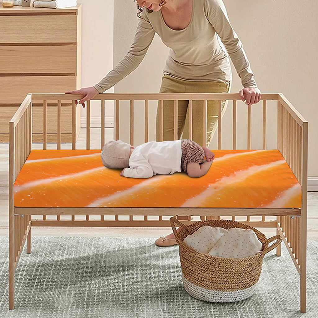 Fresh Salmon Print Baby Crib Sheet