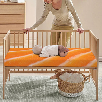 Fresh Salmon Print Baby Crib Sheet
