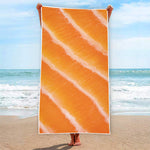 Fresh Salmon Print Beach Towel