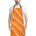 Fresh Salmon Print Bib Apron With Pocket