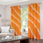 Fresh Salmon Print Blackout Grommet Curtains