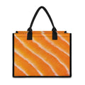 Fresh Salmon Print Canvas Tote Bag