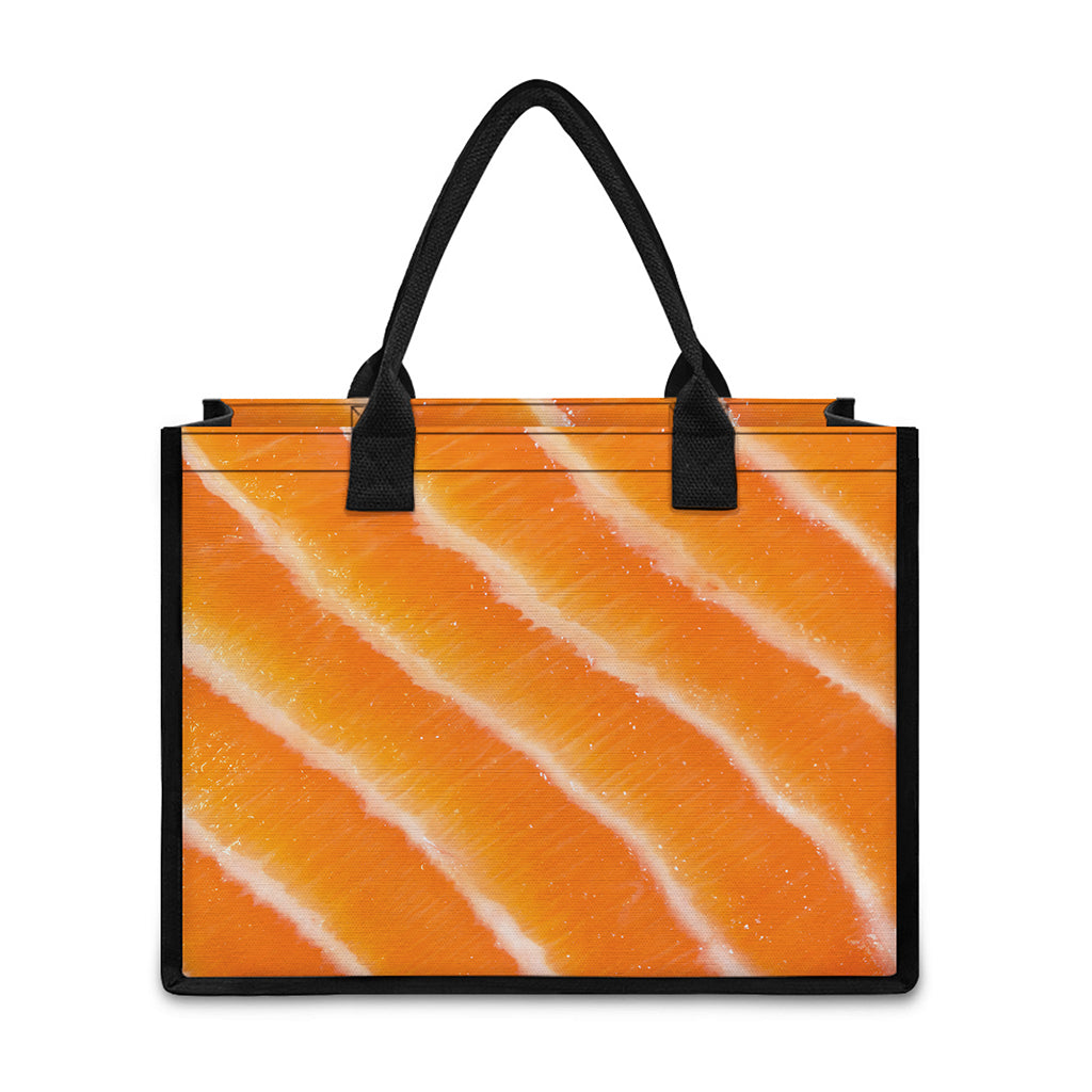 Fresh Salmon Print Canvas Tote Bag