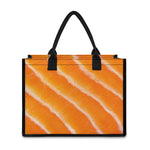 Fresh Salmon Print Canvas Tote Bag