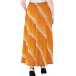 Fresh Salmon Print Chiffon Maxi Skirt