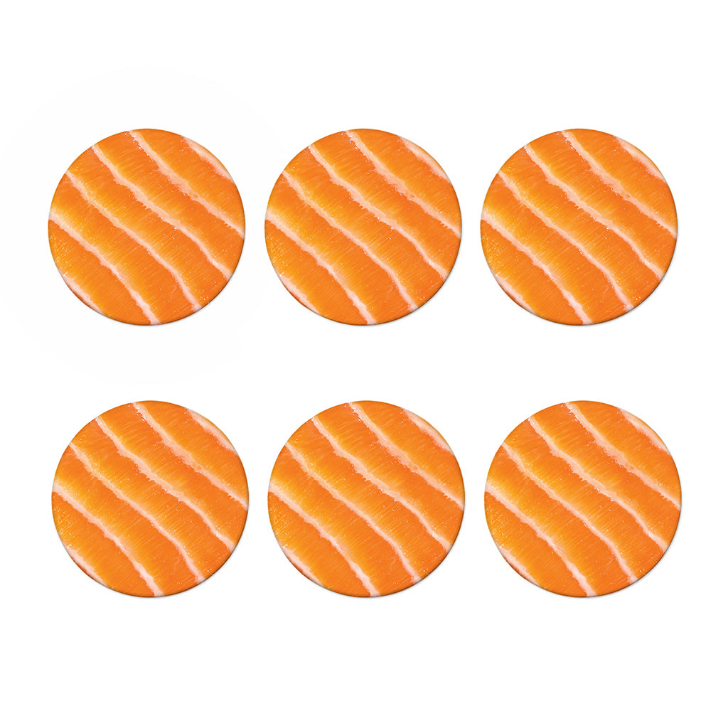 Fresh Salmon Print Coaster Set