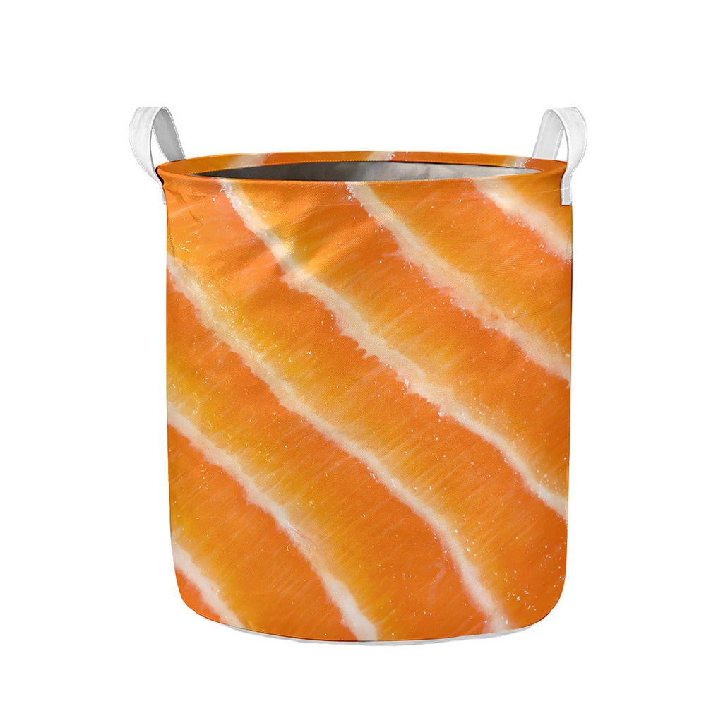 Fresh Salmon Print Collapsible Laundry Basket