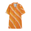 Fresh Salmon Print Cotton Hawaiian Shirt