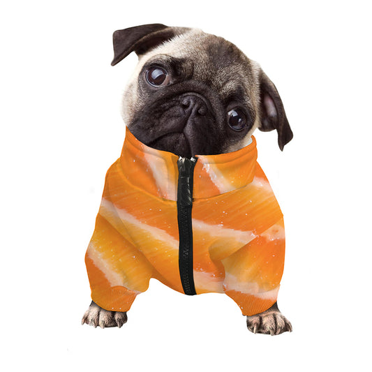Fresh Salmon Print Dog Zip Up Jacket