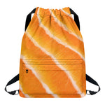 Fresh Salmon Print Drawstring Backpack