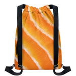 Fresh Salmon Print Drawstring Backpack