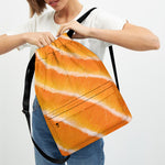 Fresh Salmon Print Drawstring Backpack