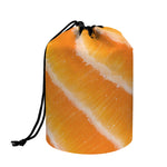 Fresh Salmon Print Drawstring Makeup Bag