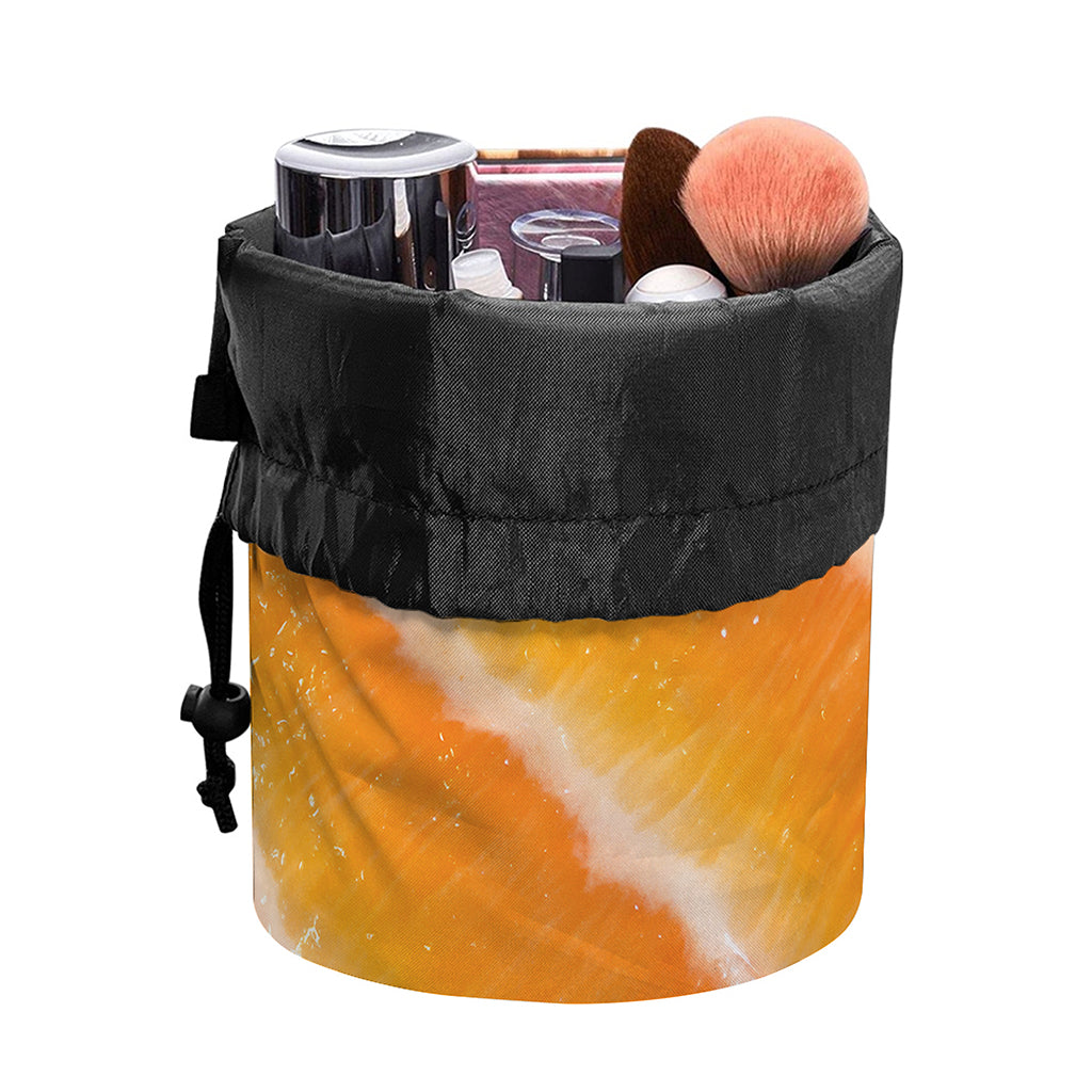 Fresh Salmon Print Drawstring Makeup Bag
