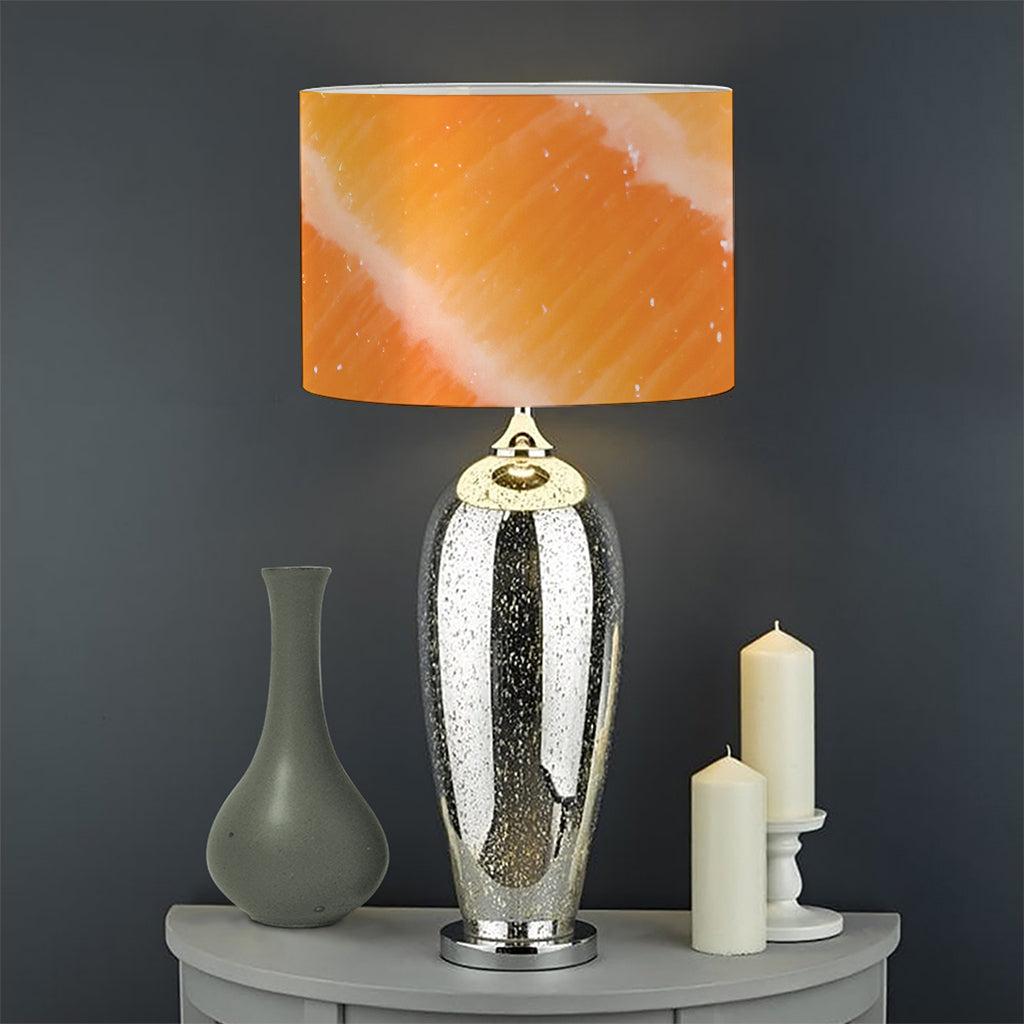 Fresh Salmon Print Drum Lamp Shade
