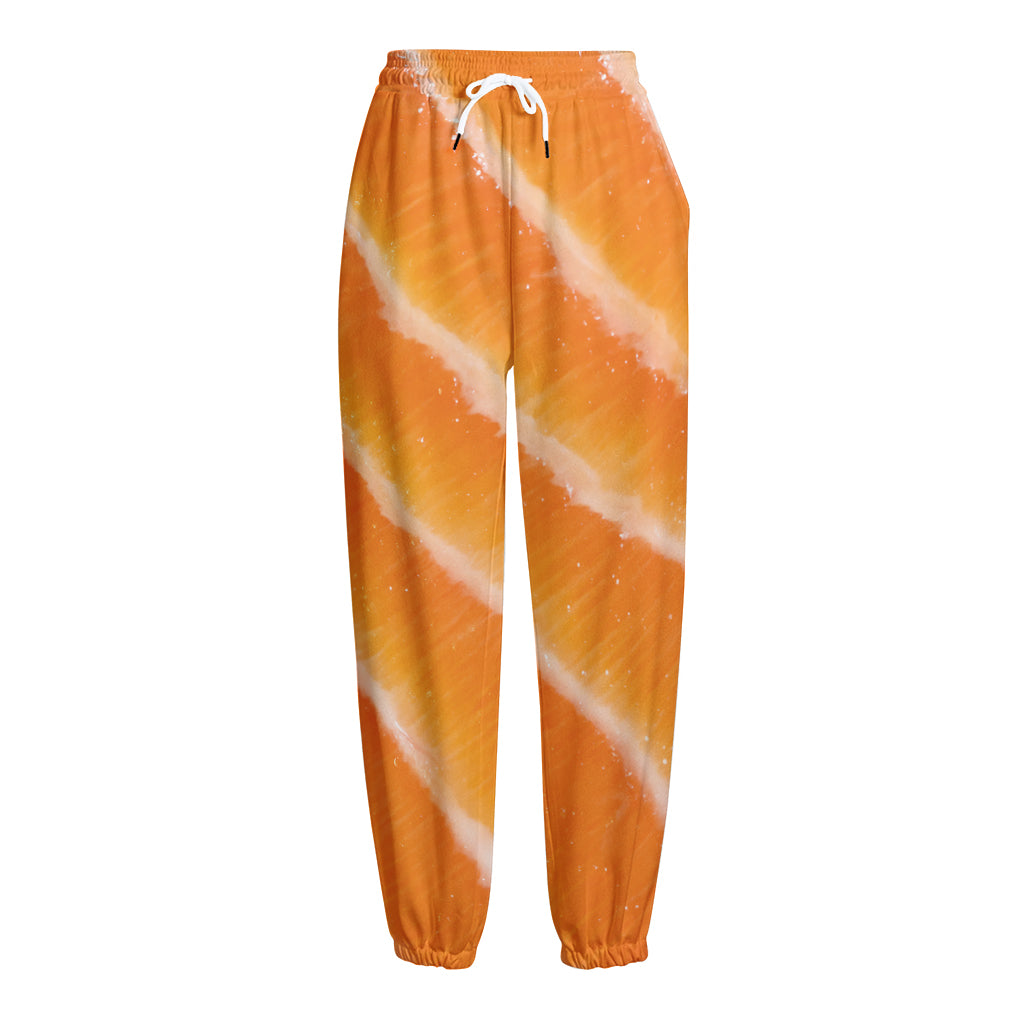 Fresh Salmon Print Fleece Lined Knit Pants