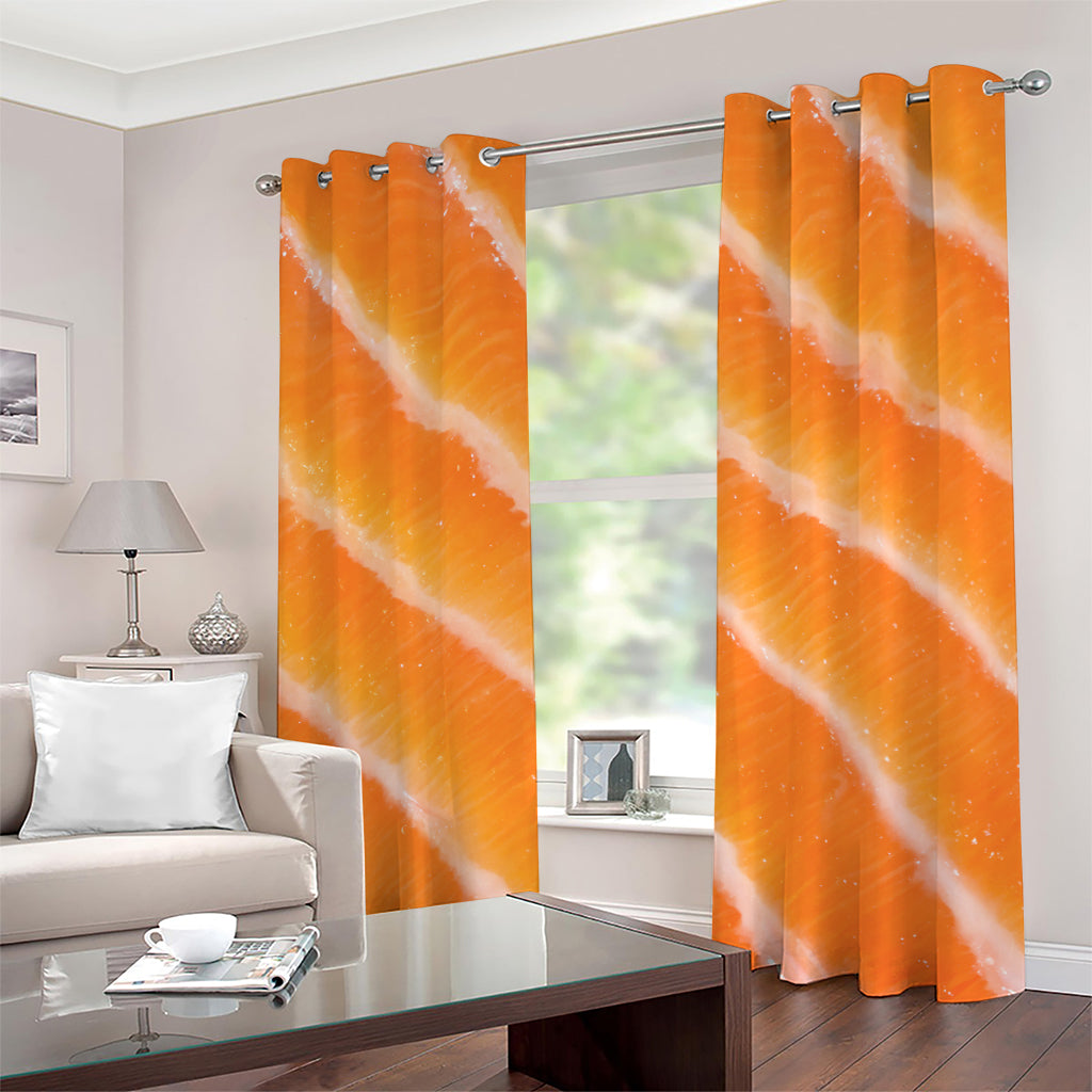 Fresh Salmon Print Grommet Curtains