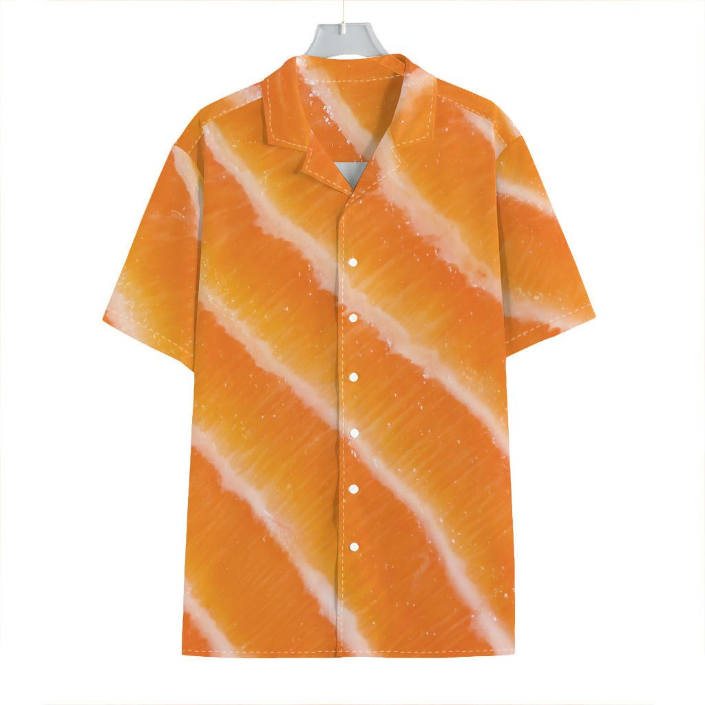 Fresh Salmon Print Hawaiian Shirt
