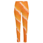 Fresh Salmon Print High-Waisted Pocket Leggings