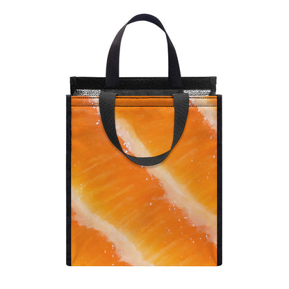 Fresh Salmon Print Insulated Lunch Tote