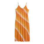 Fresh Salmon Print Jersey Midi Cami Dress