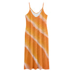 Fresh Salmon Print Jersey Midi Cami Dress