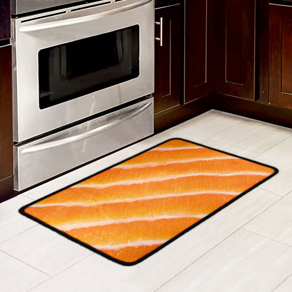 Fresh Salmon Print Kitchen Mat