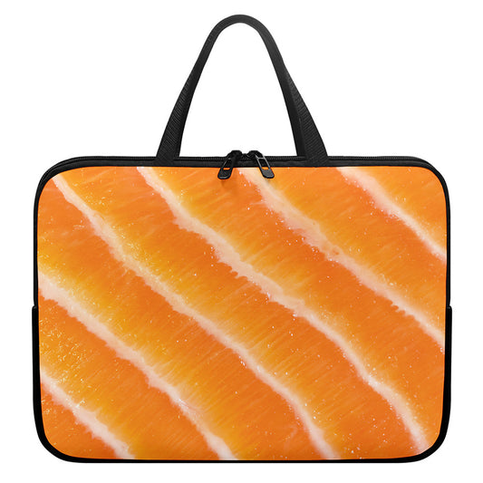 Fresh Salmon Print Laptop Sleeve With Handle