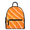 Fresh Salmon Print Leather Backpack