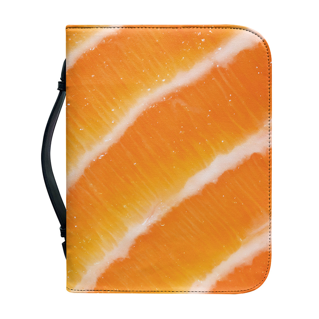 Fresh Salmon Print Leather Bible Cover