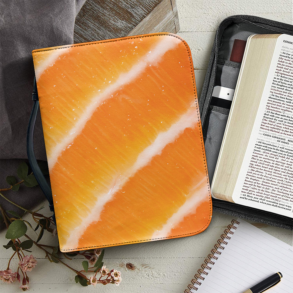 Fresh Salmon Print Leather Bible Cover