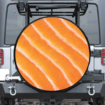 Fresh Salmon Print Leather Spare Tire Cover