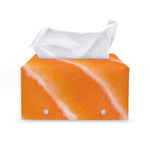 Fresh Salmon Print Leather Tissue Box Cover