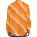 Fresh Salmon Print Long Sleeve Baseball Jersey