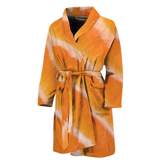 Fresh Salmon Print Men's Bathrobe