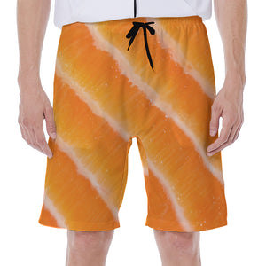 Fresh Salmon Print Men's Beach Shorts
