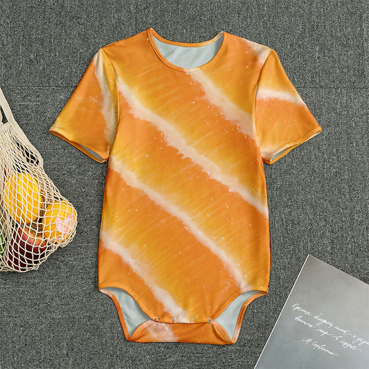 Fresh Salmon Print Men's Bodysuit