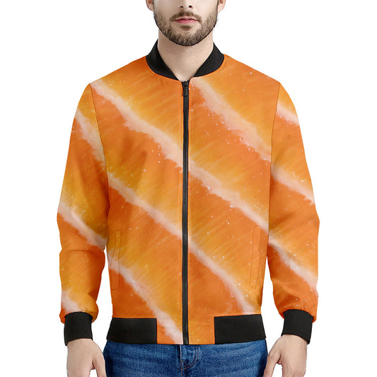 Fresh Salmon Print Men's Bomber Jacket