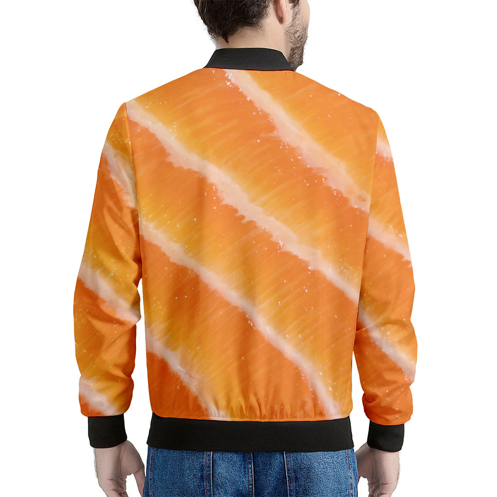 Fresh Salmon Print Men's Bomber Jacket