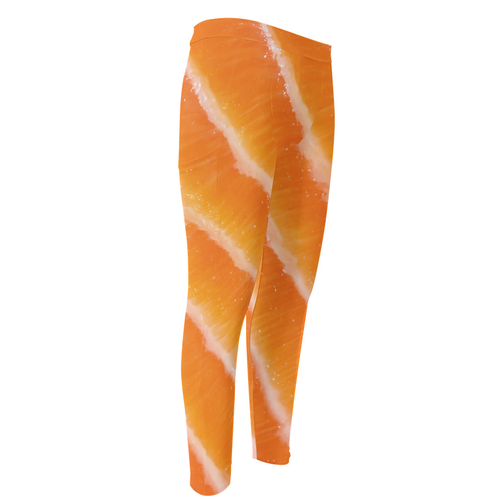 Fresh Salmon Print Men's Compression Pants