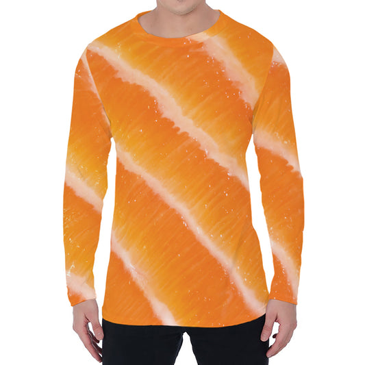 Fresh Salmon Print Men's Long Sleeve T-Shirt
