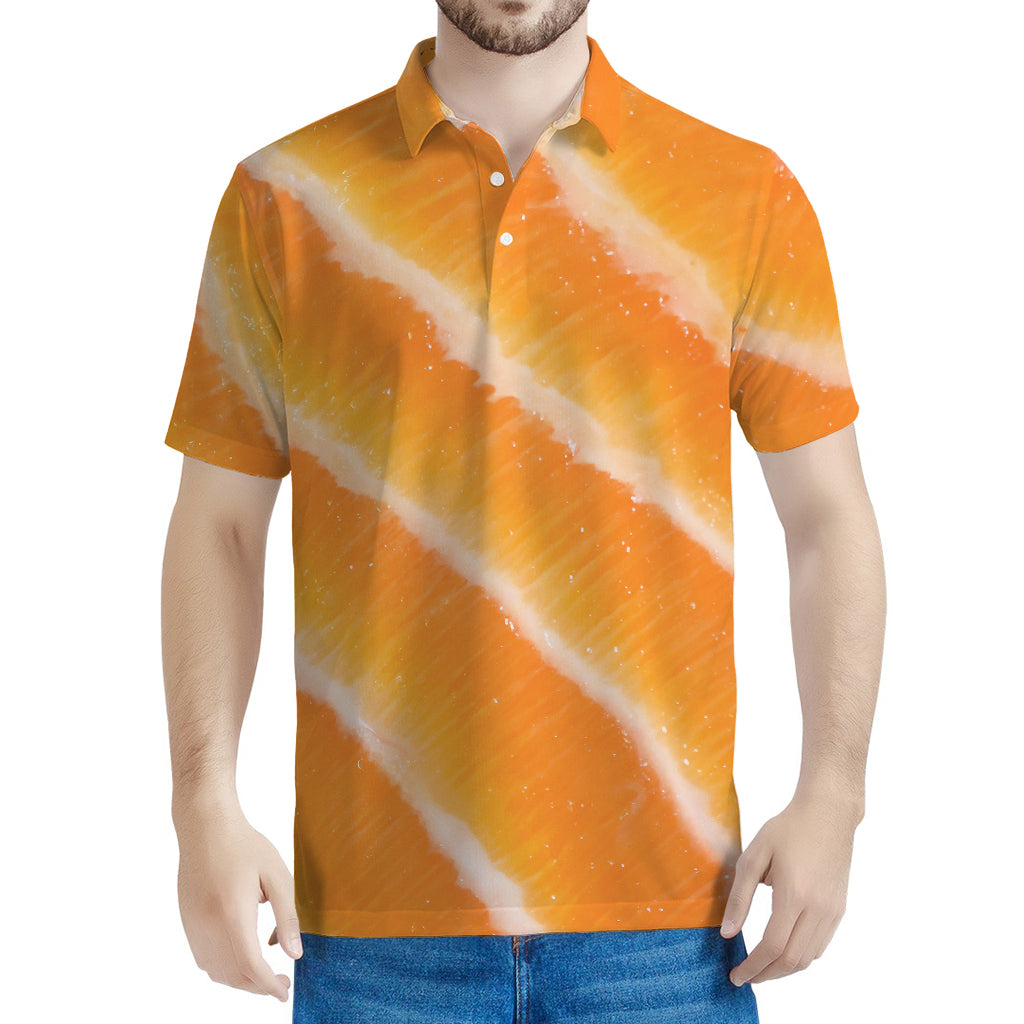 Fresh Salmon Print Men's Polo Shirt