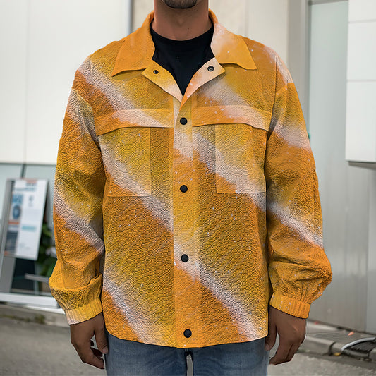 Fresh Salmon Print Men's Shirt Jacket