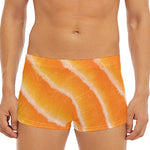 Fresh Salmon Print Men's Short Boxer Briefs
