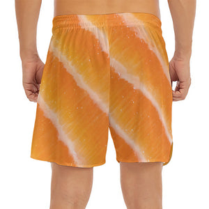 Fresh Salmon Print Men's Split Running Shorts