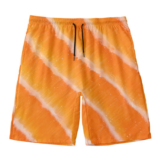 Fresh Salmon Print Men's Swim Trunks