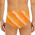 Fresh Salmon Print Men's Triangle Swim Briefs