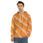 Fresh Salmon Print Men's Velvet Pullover Hoodie