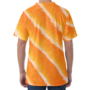Fresh Salmon Print Men's Velvet T-Shirt